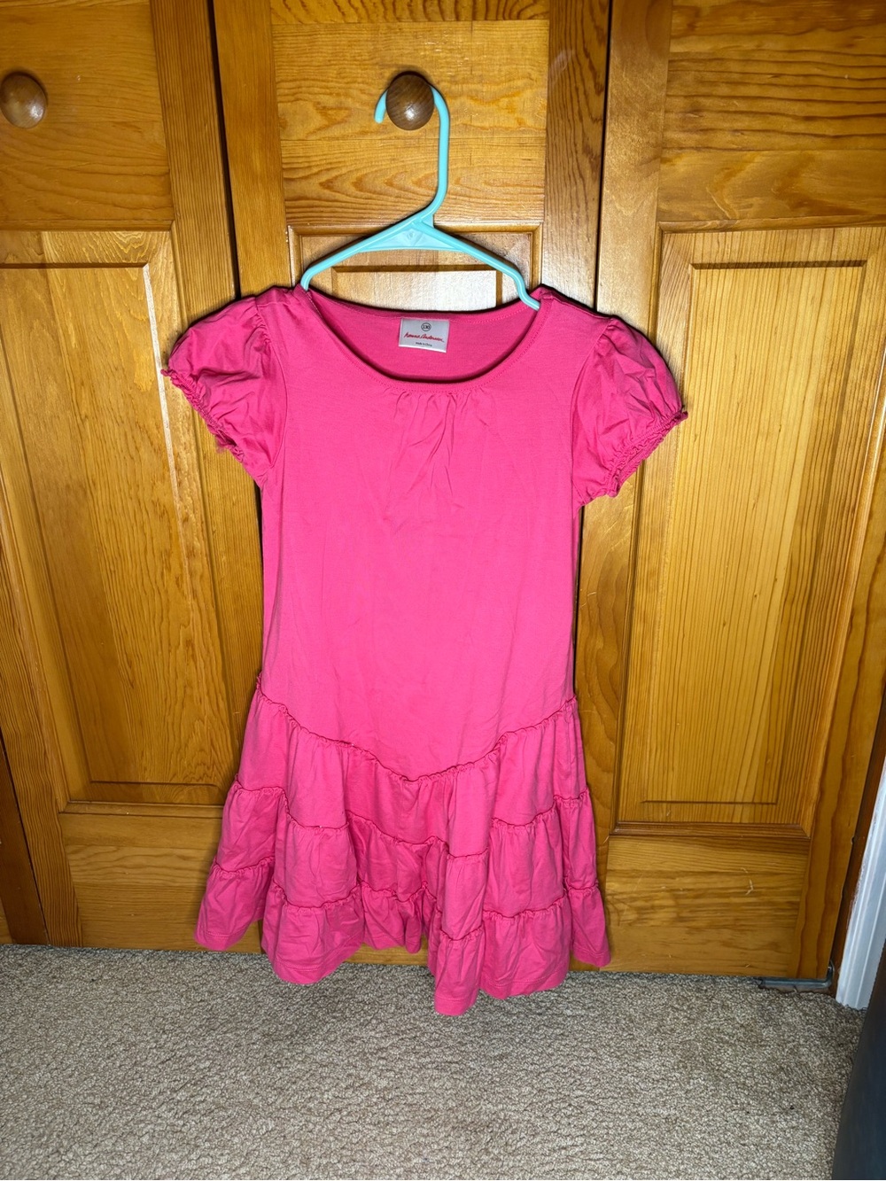 Hanna Andersson Hot Pink Tiered Short-Sleeve Dress